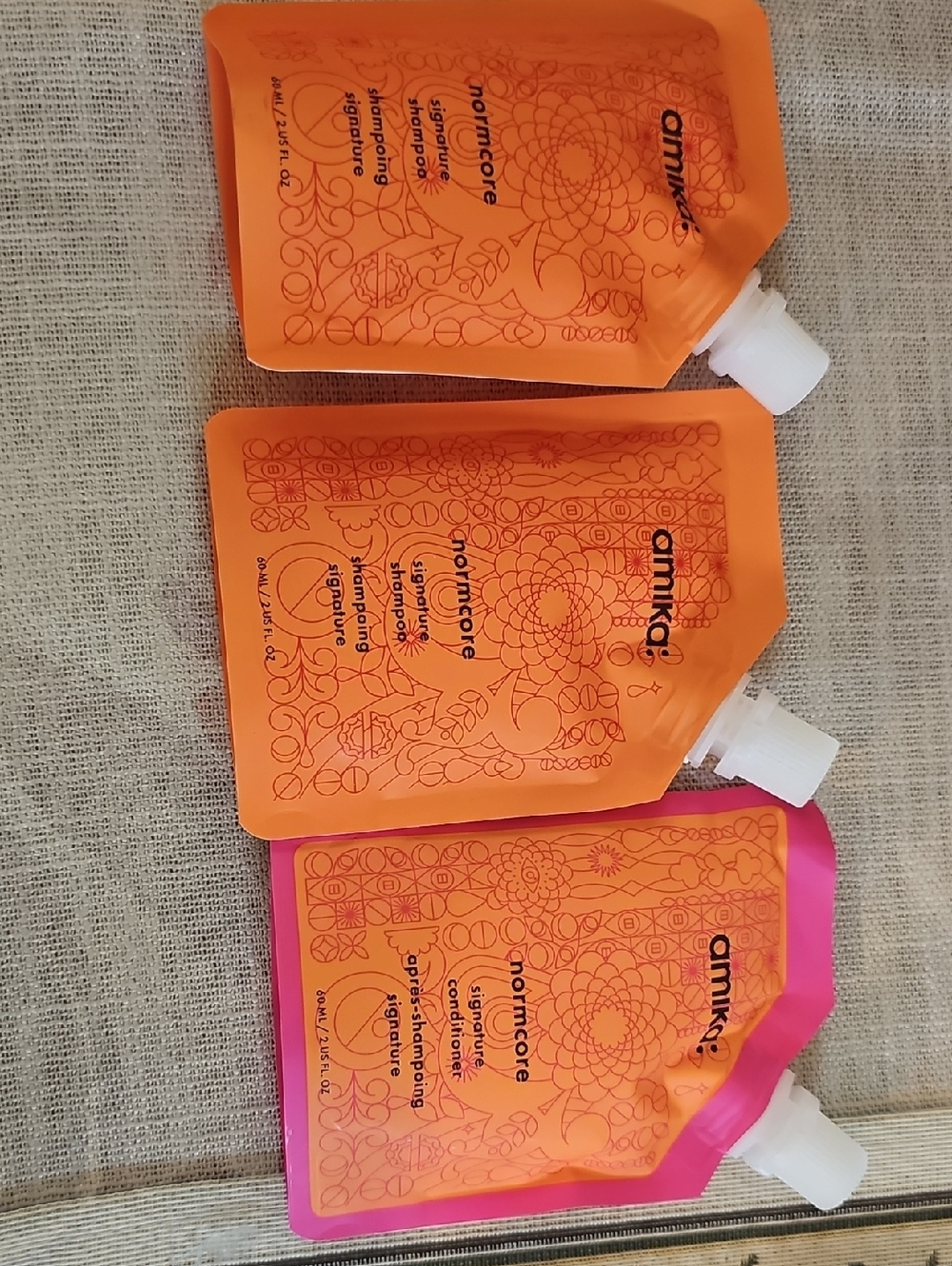 Amika Normcore x2 Shampoo And x1 Conditoner Bundle Travel Miniset